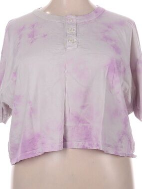 Big Bud Press Lavender Tie-Dye Cropped Henley